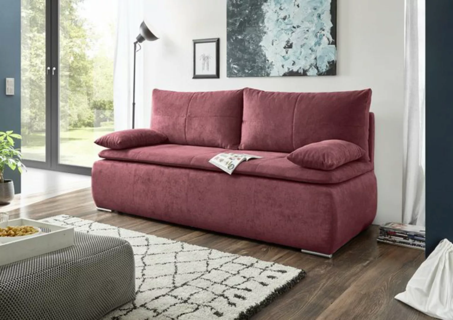 freiraum Schlafsofa JANA 3DL, Liegefläche 208x160cm, berry - 208x102x95 (Bx günstig online kaufen