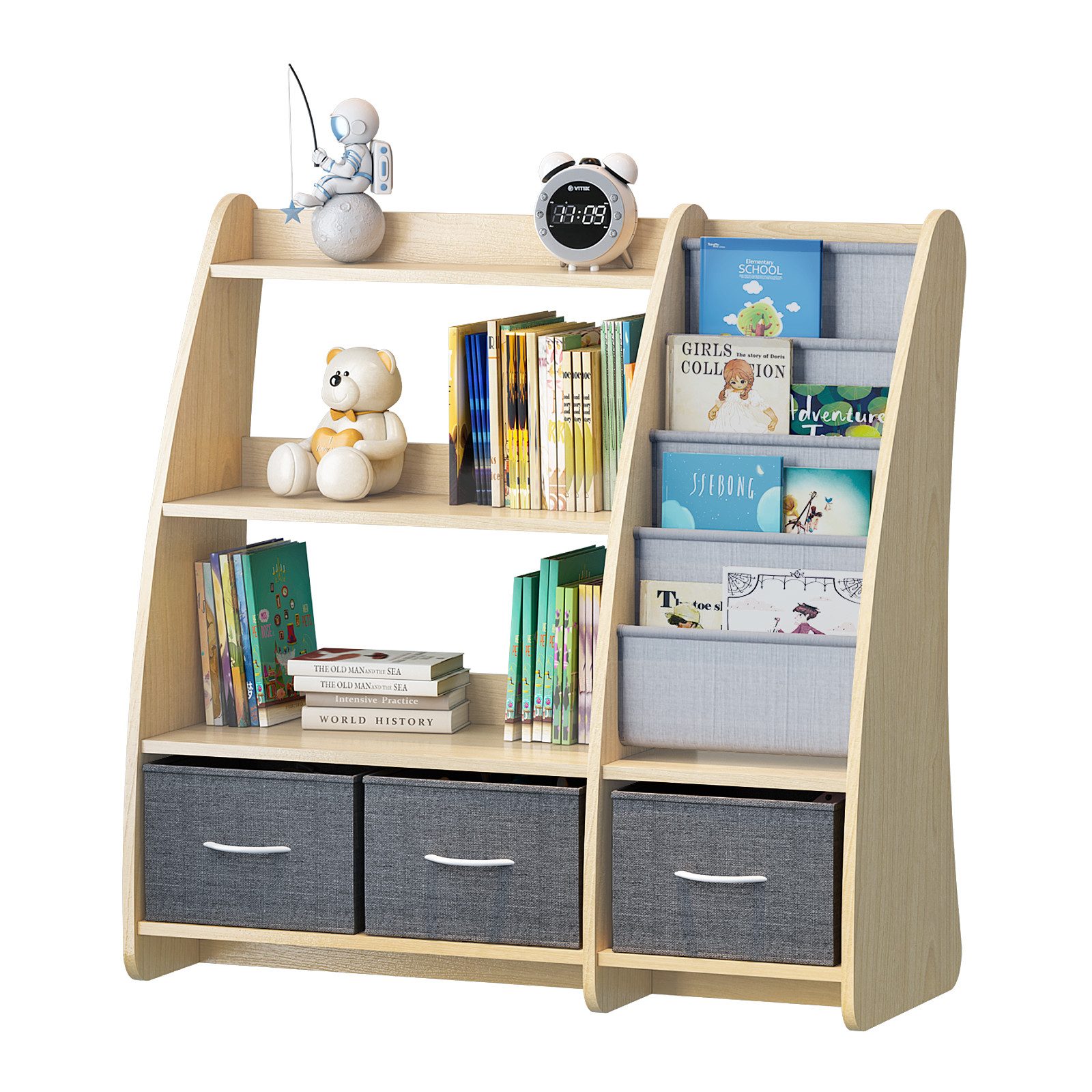 radelldar Spielzeugtruhe Kinderregal Bücherregal, mit 3 günstig online kaufen