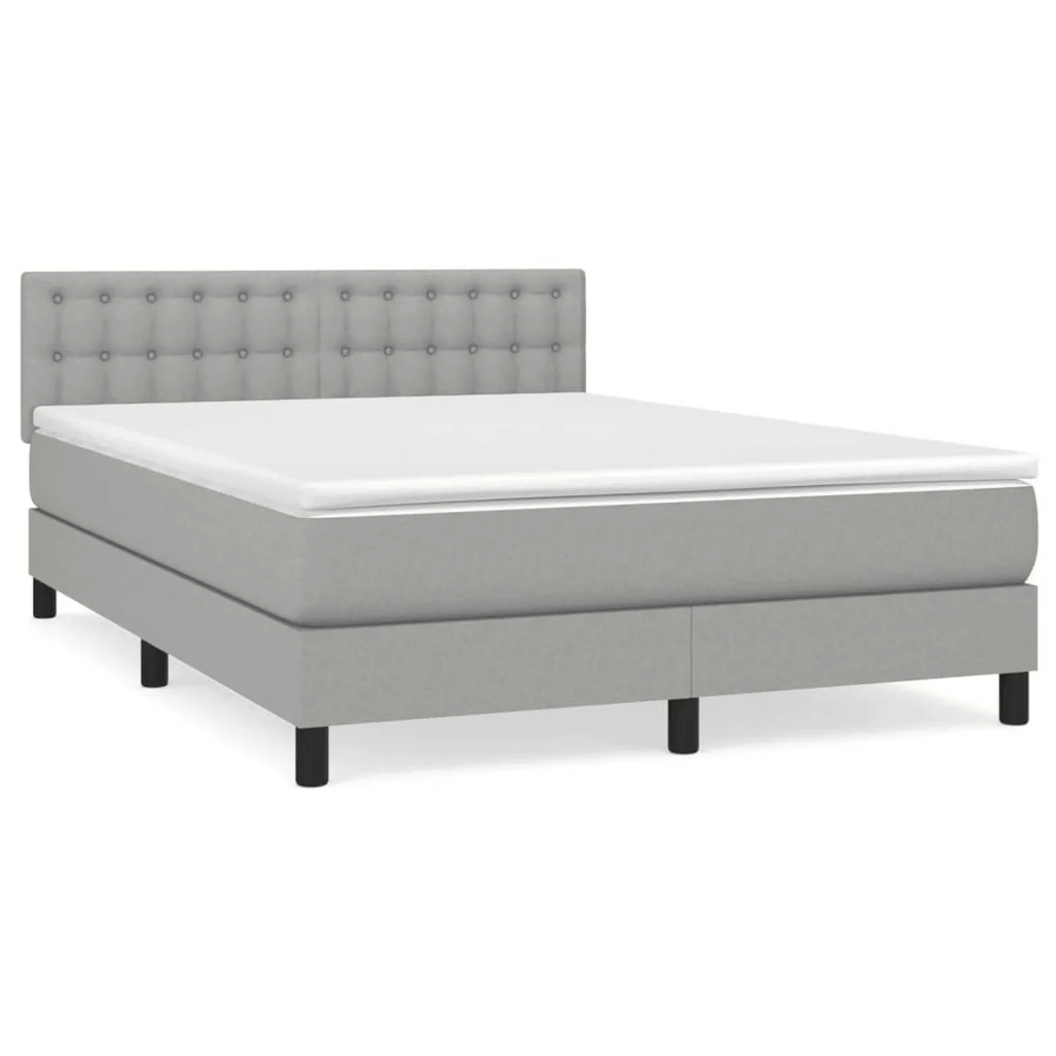 vidaXL Boxspringbett mit Matratze Taupe 140x200 cm Stoff1377697 günstig online kaufen