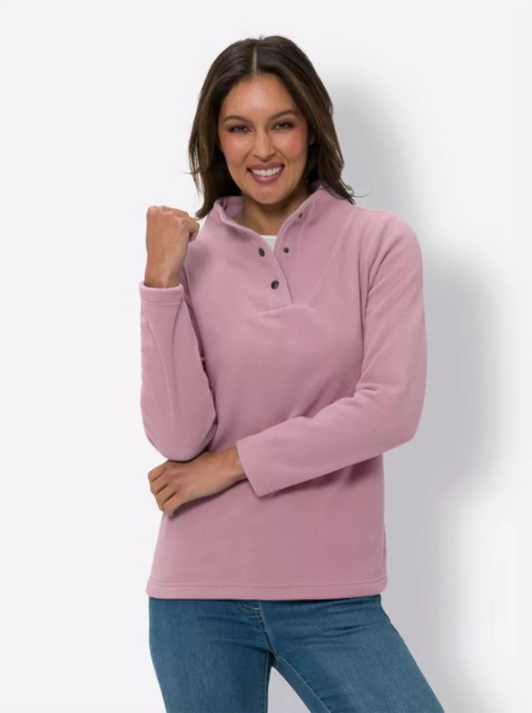 Sieh an! Fleeceshirt Fleeceshirt Länge ca. 66 cm günstig online kaufen