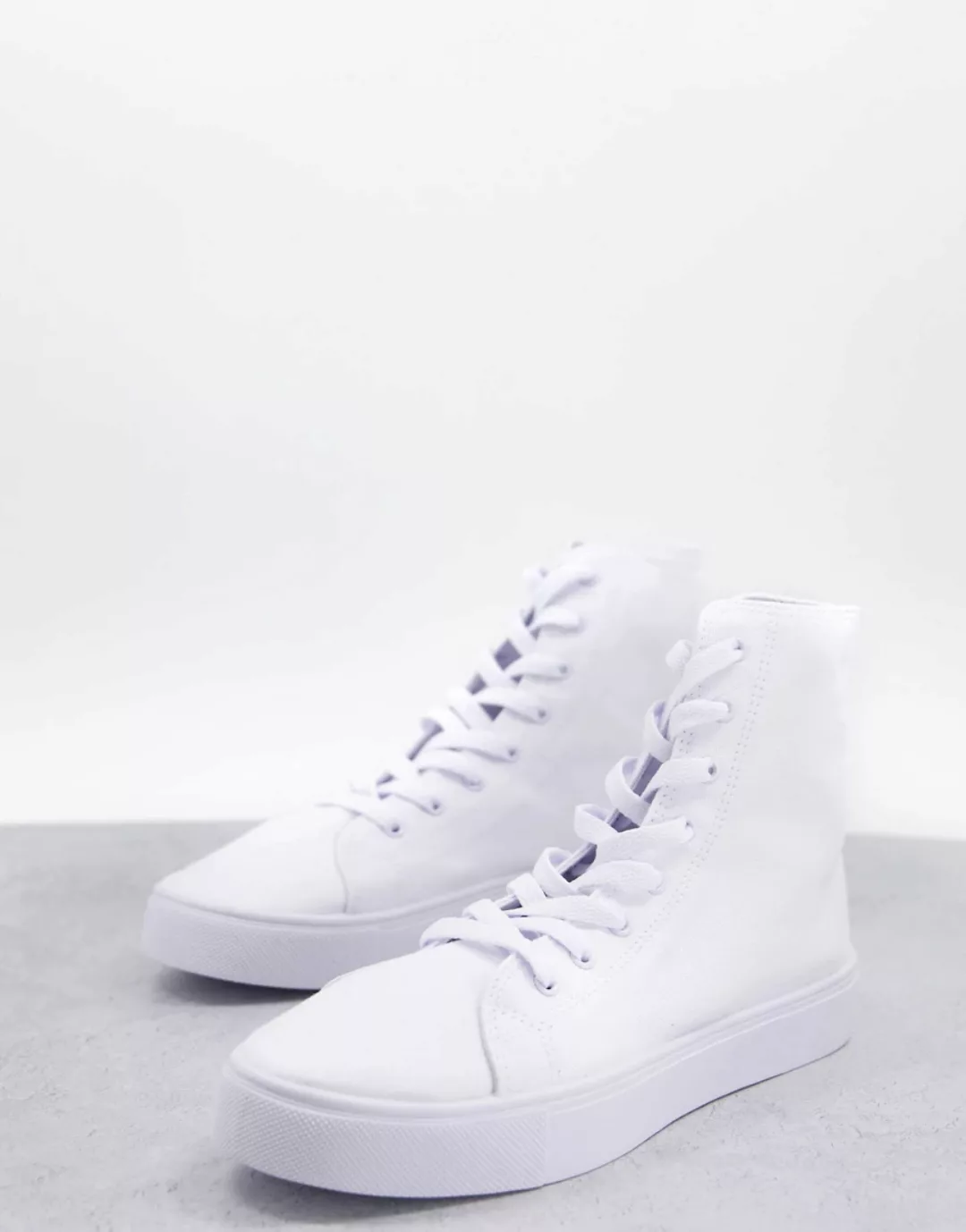 ASOS DESIGN – Daz – Knöchelhohe Sneaker aus Leinen in Weiß günstig online kaufen