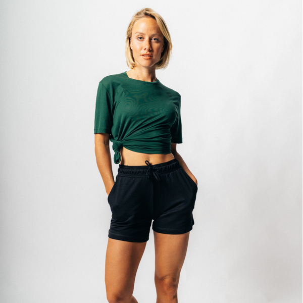 Sweatshorts Für Damen Aus Bio-baumwolle Und Modal In Schwarz günstig online kaufen