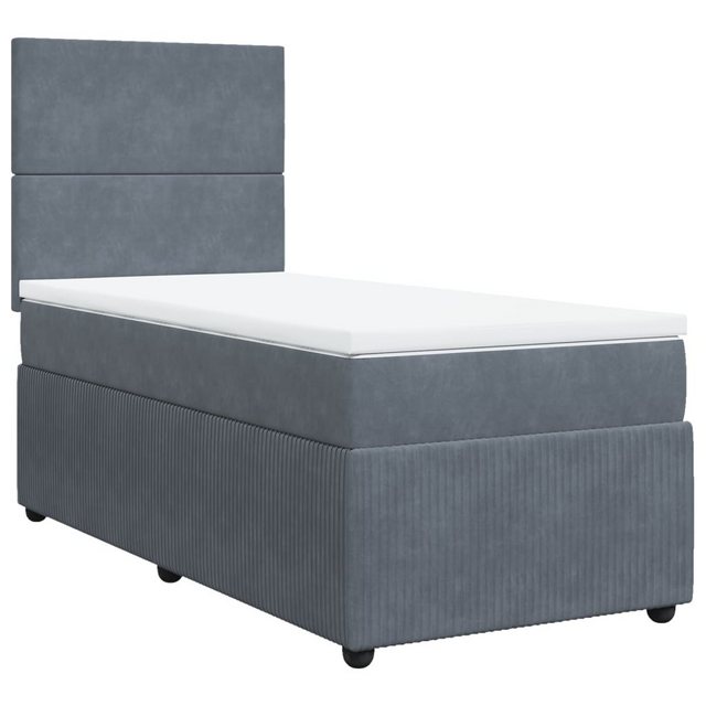 vidaXL Bett Boxspringbett mit Matratze Dunkelgrau 90x190 cm Samt günstig online kaufen