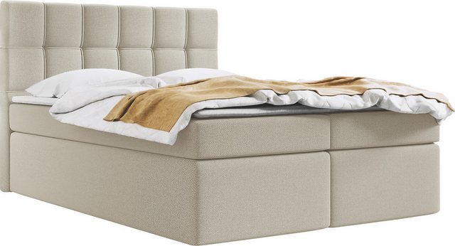 WFL GROUP Boxspringbett mit Topper SEVINE, Samt Doppelbett mit Bettkasten günstig online kaufen