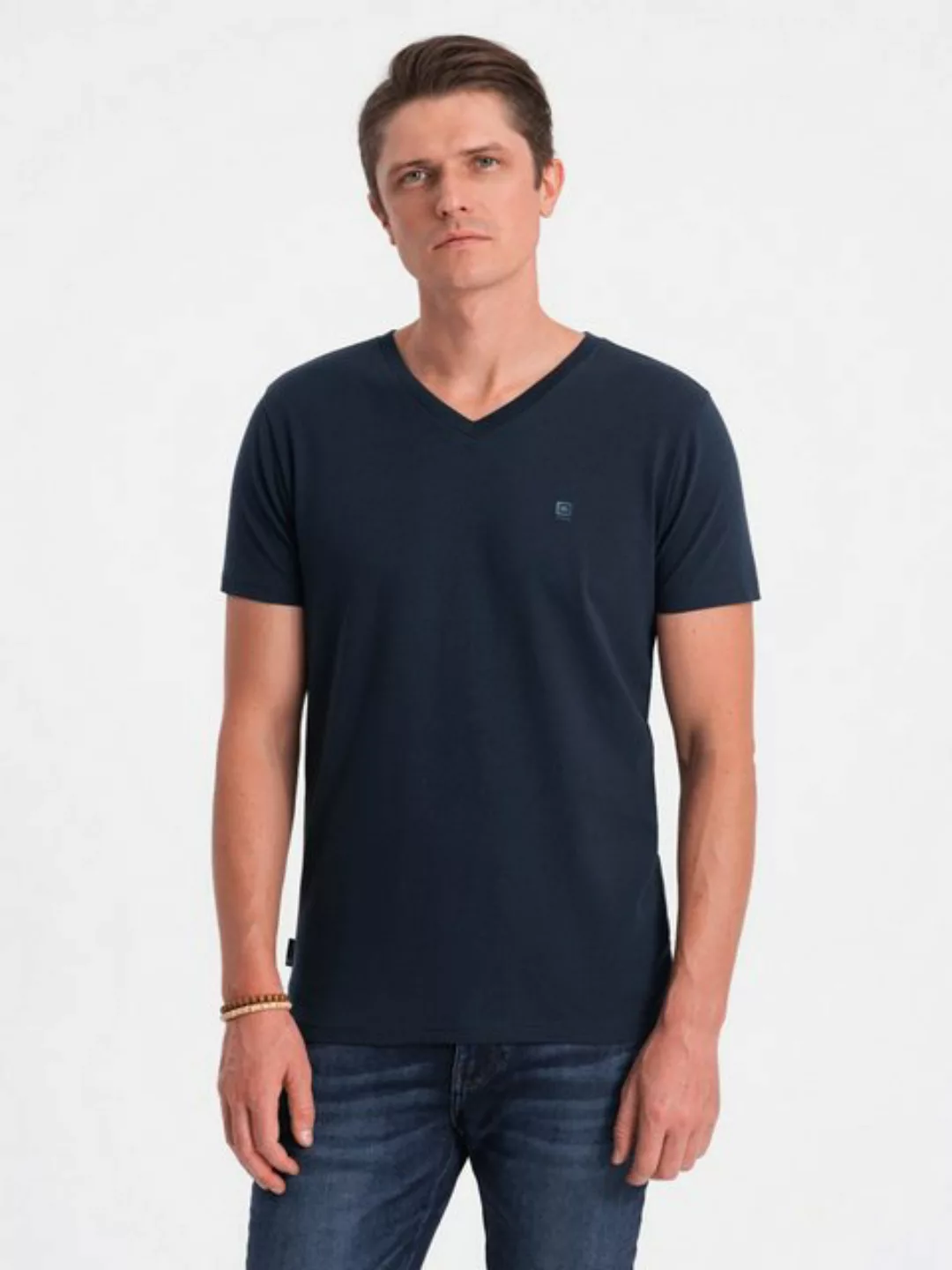 OMBRE T-Shirt Herren V-NECK-T-Shirt mit Elastan günstig online kaufen