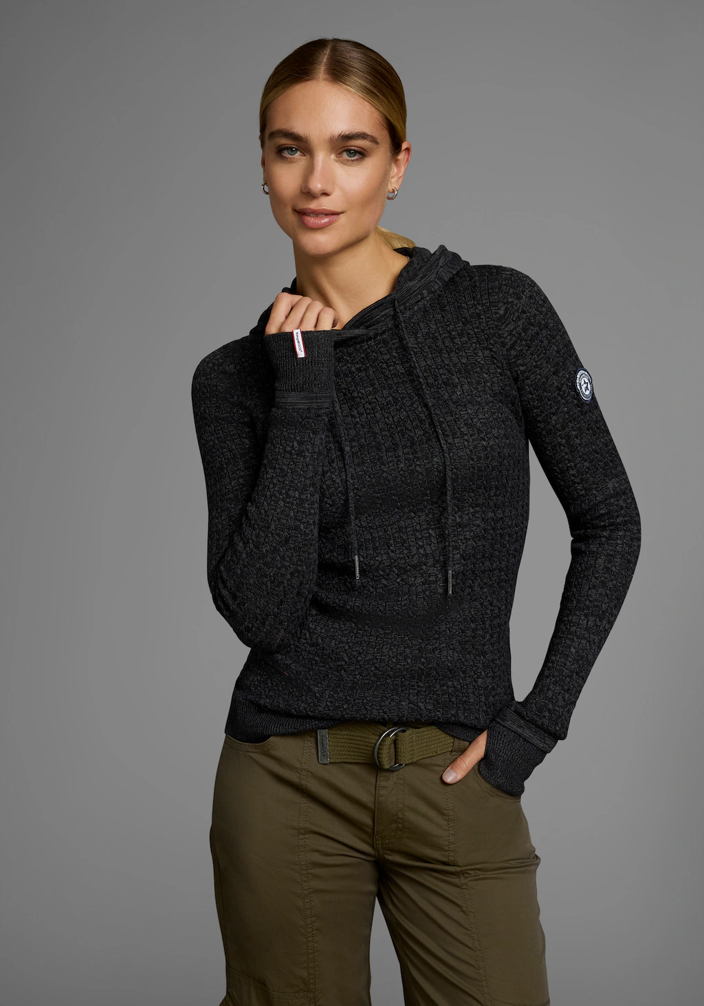 KangaROOS Kapuzenpullover im feinen Zopf-Strick-Design günstig online kaufen