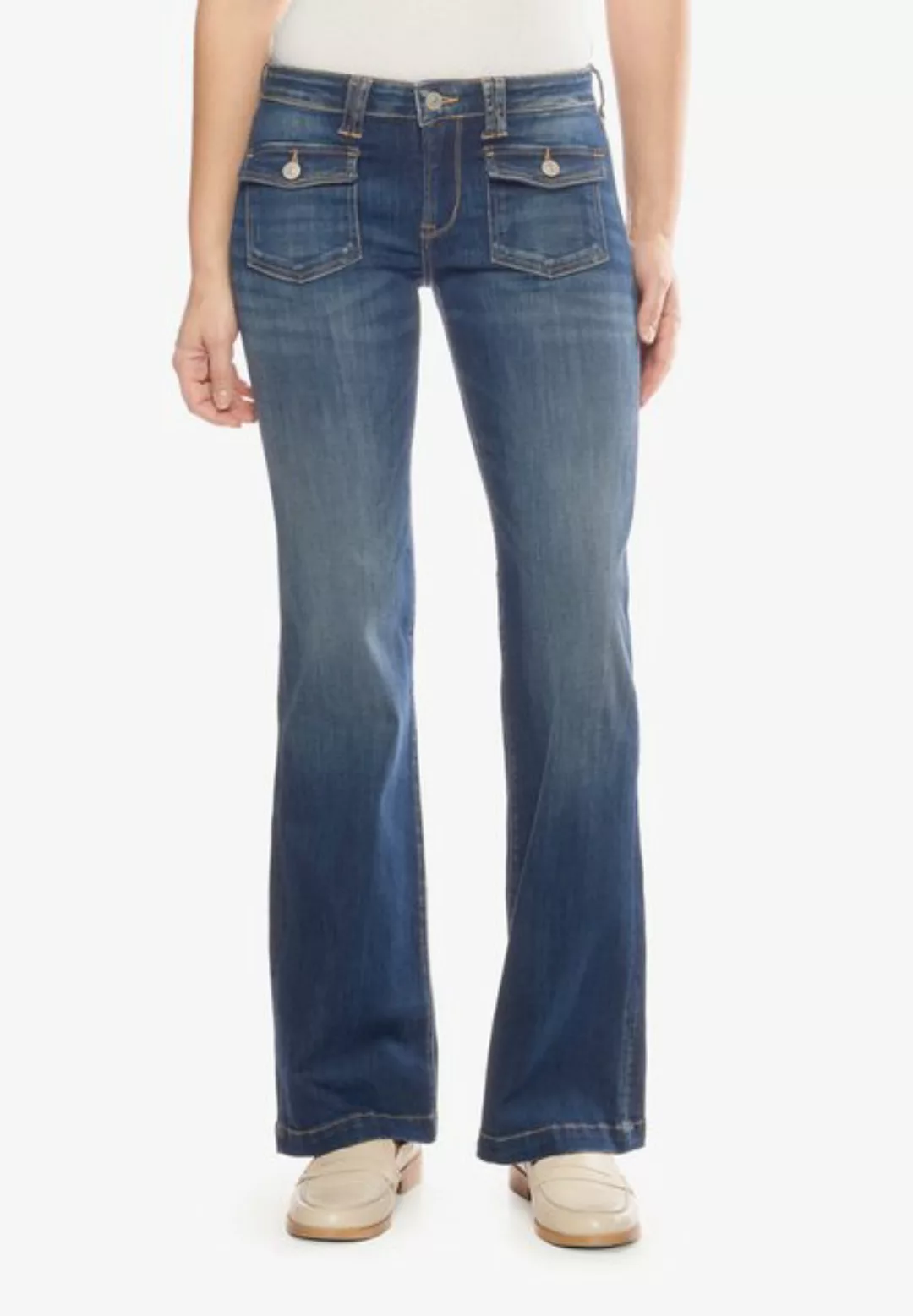 Le Temps Des Cerises Straight-Jeans, mit Knopfleiste in Washed-Optik günstig online kaufen