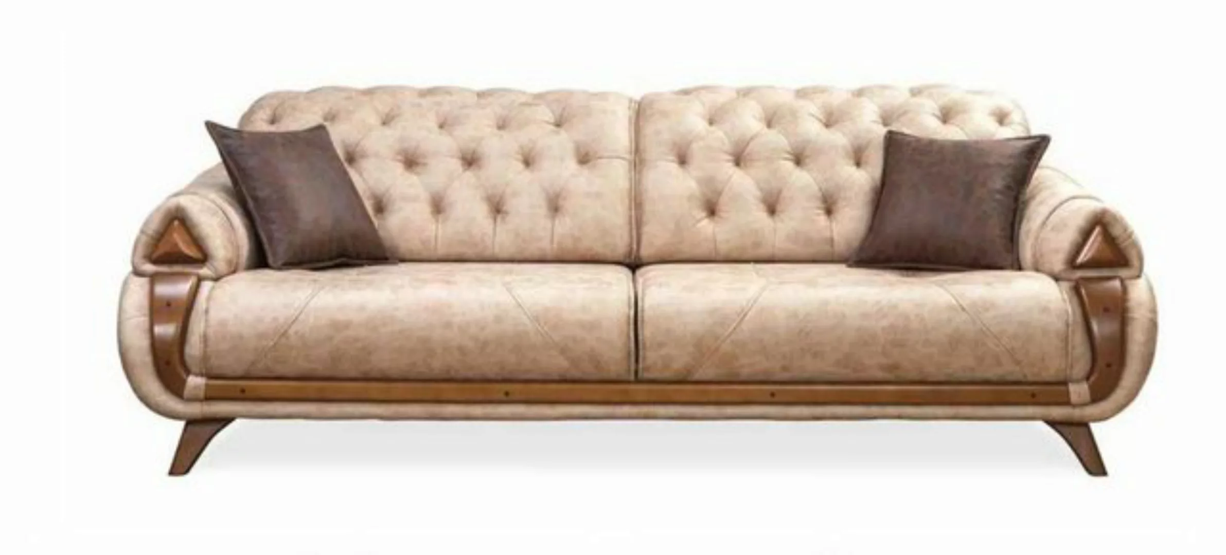 Xlmoebel Sofa Neues klassisches Ledersofa für drei Personen mit Polsterdesi günstig online kaufen