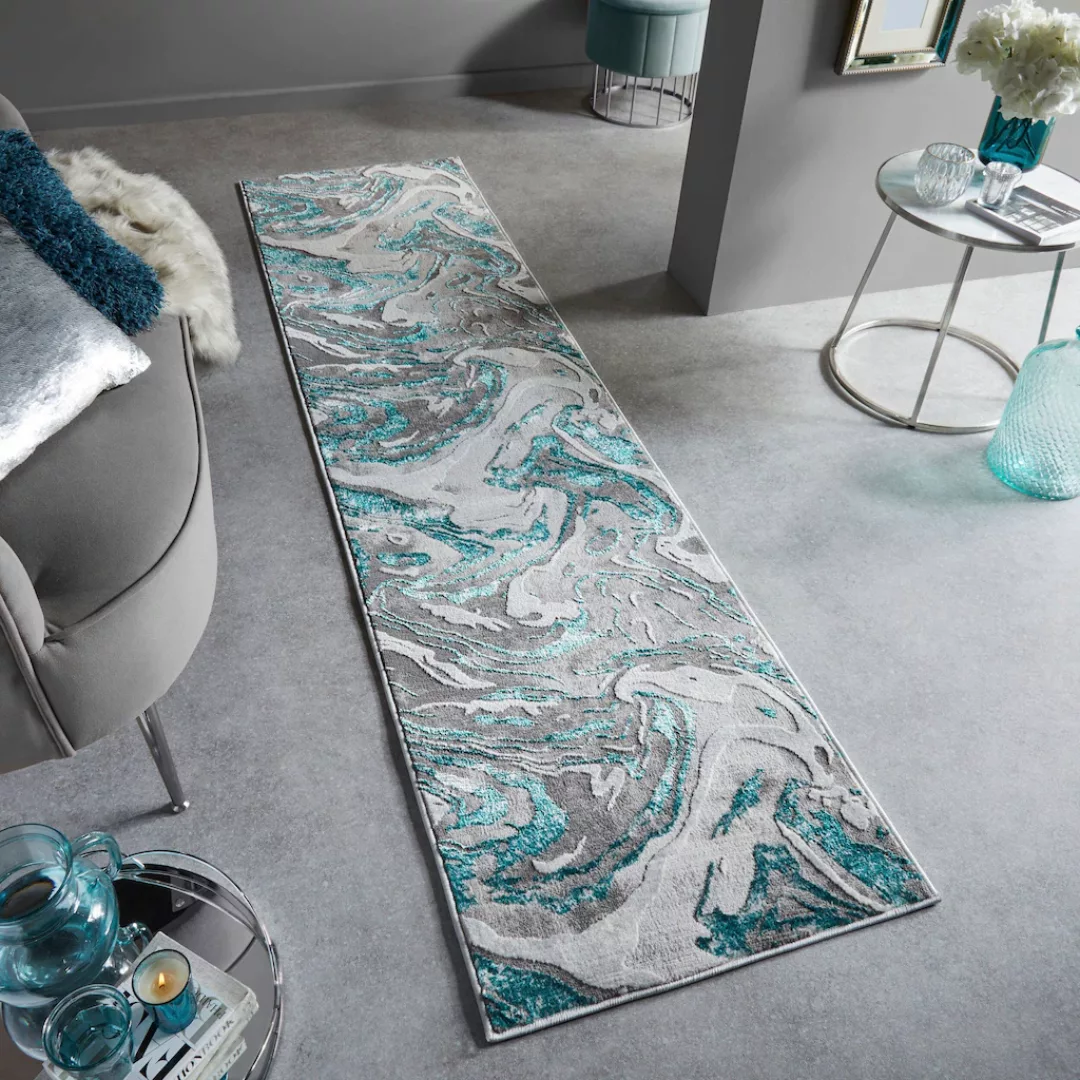 FLAIR RUGS Läufer »Marbled«, rechteckig, 12 mm Höhe, dezenter Glanz, mehrfa günstig online kaufen