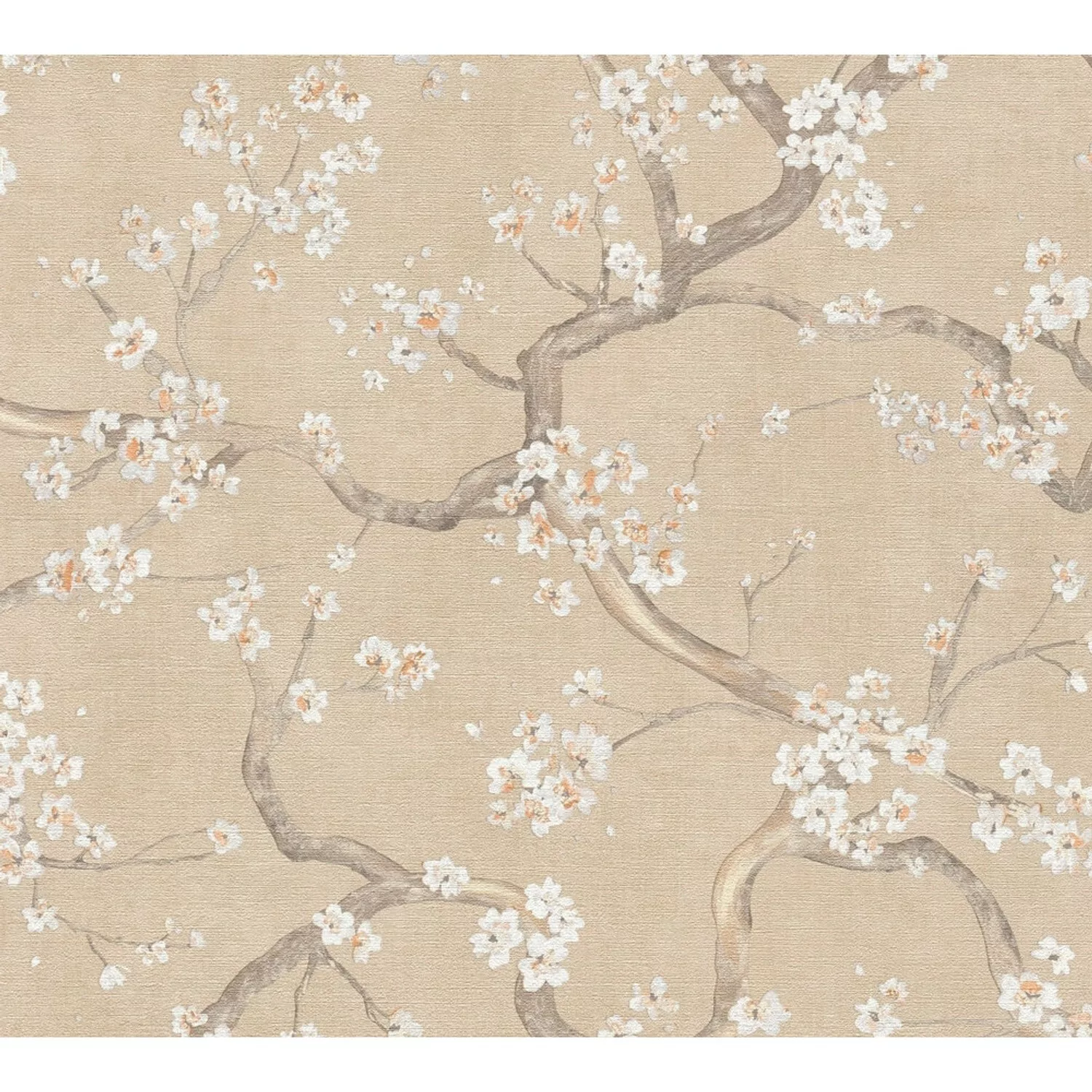 A.S. Création Vliestapete Floral Creme Braun Weiß Metallic 10,05 m x 0,53 m günstig online kaufen