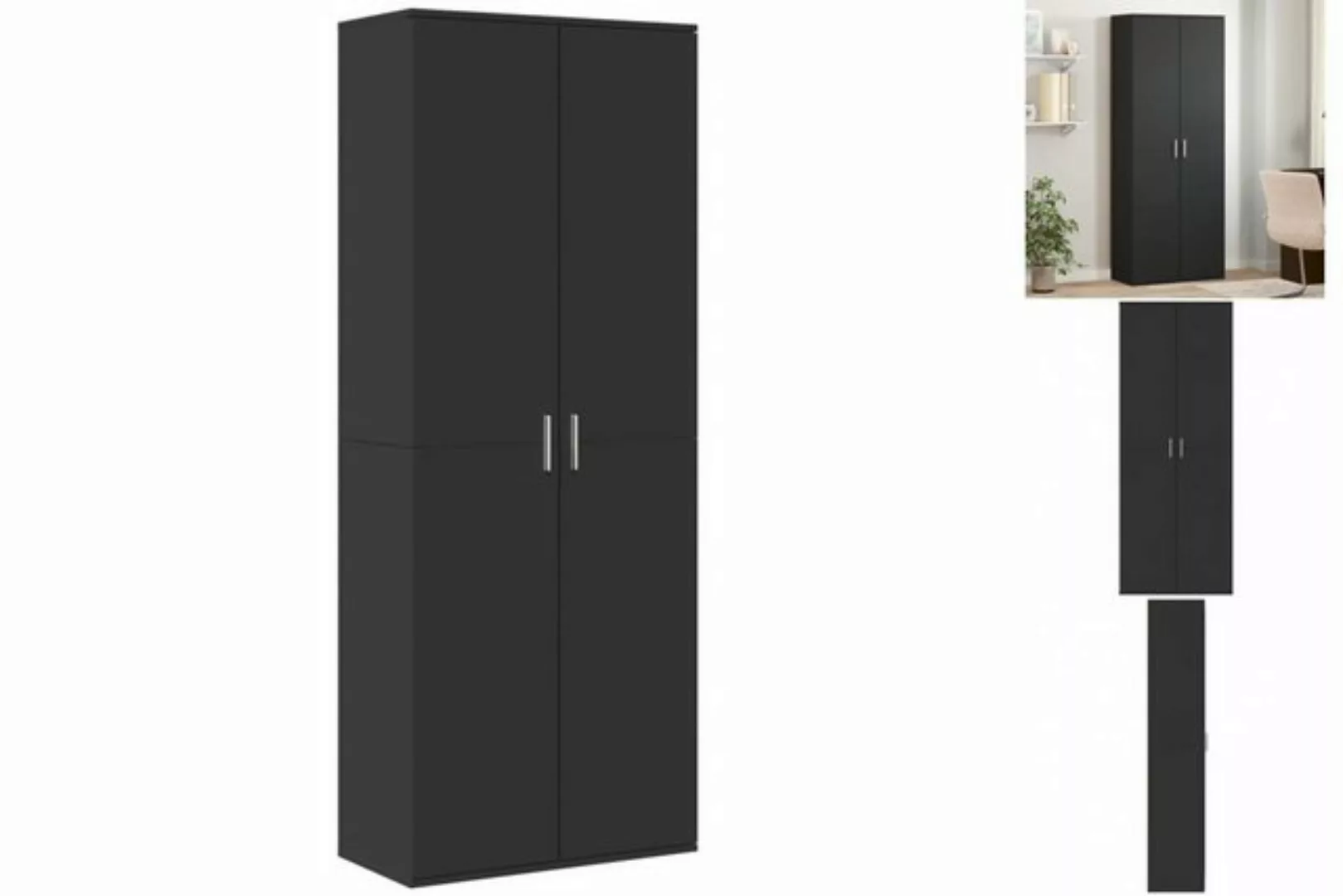 vidaXL Kleiderschrank Kleiderschrank Schwarz 70x35x180 cm Holzwerkstoff günstig online kaufen