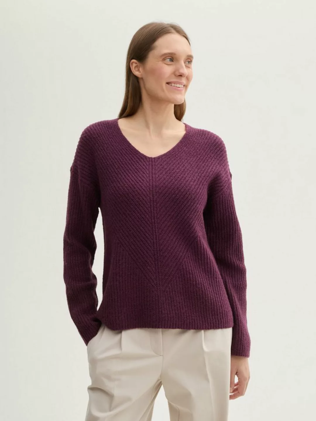 TOM TAILOR Strickpullover mit V-Ausschnitt günstig online kaufen