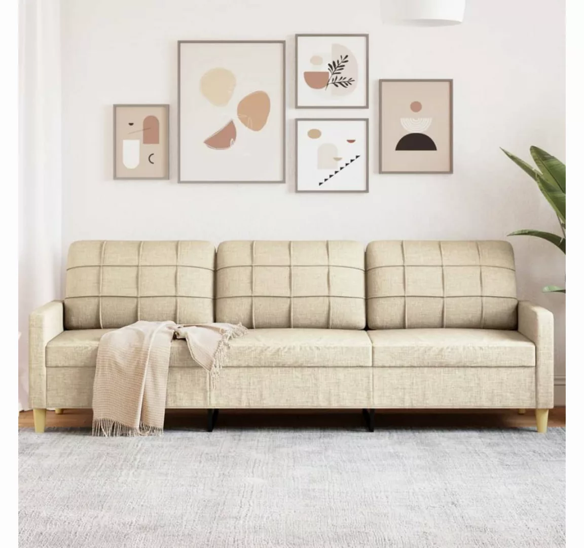 vidaXL Sofa, 3-Sitzer-Sofa Taupe 210 cm Stoff günstig online kaufen