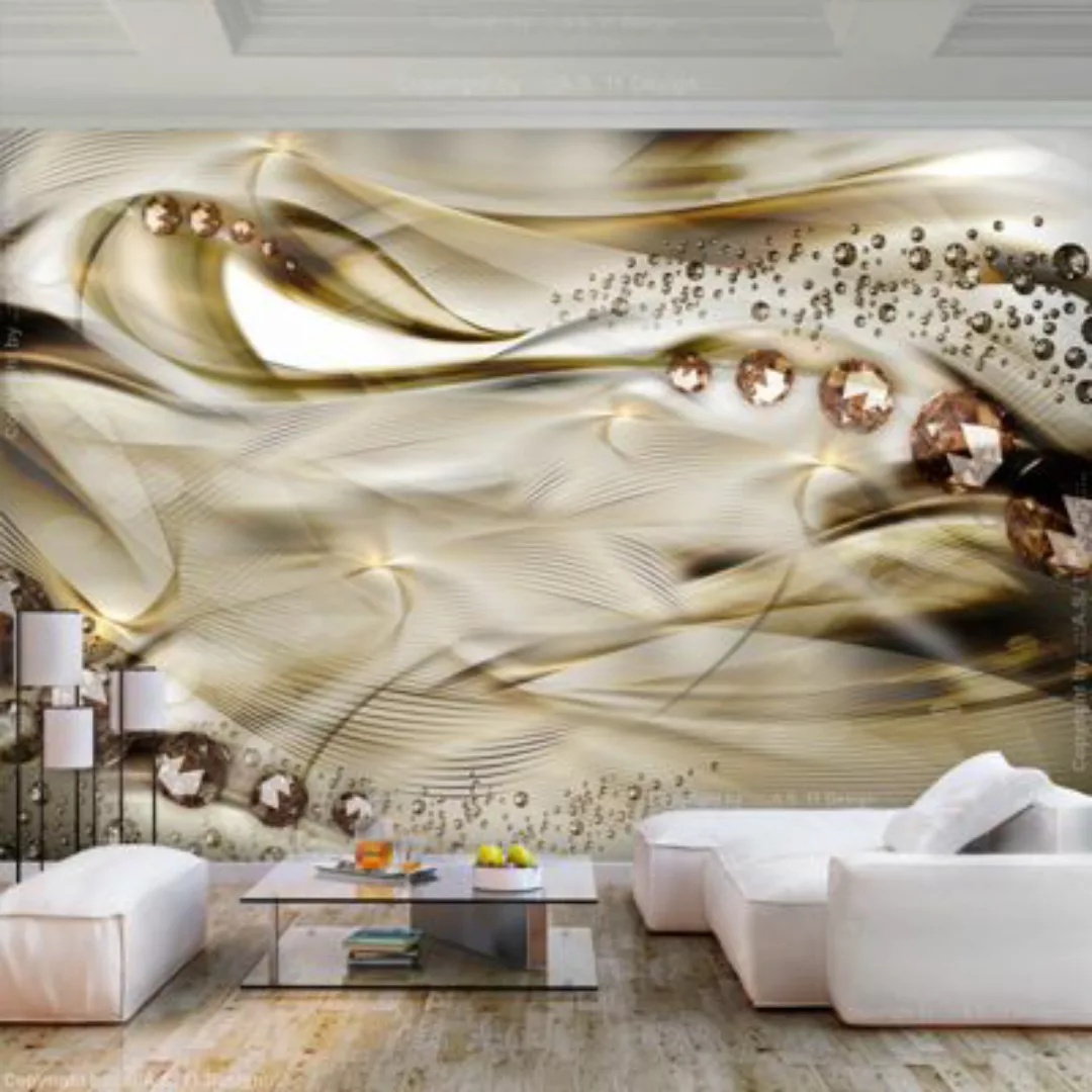 artgeist Fototapete Stream of Crystals (Gold) gold/schwarz Gr. 400 x 280 günstig online kaufen