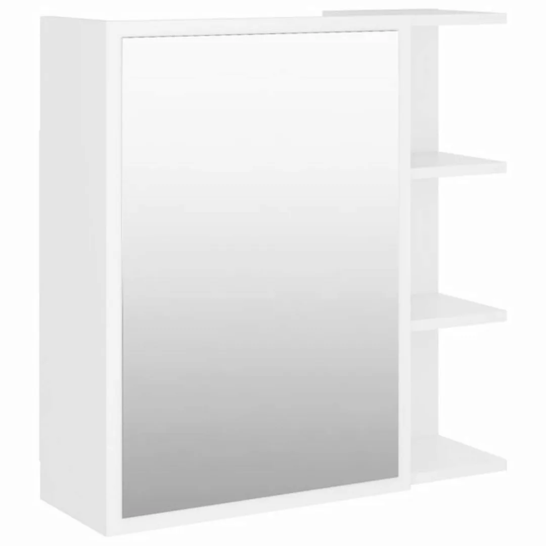 vidaXL Badezimmerspiegelschrank Bad-Spiegelschrank Weiß 62,5x20,5x64 cm Hol günstig online kaufen