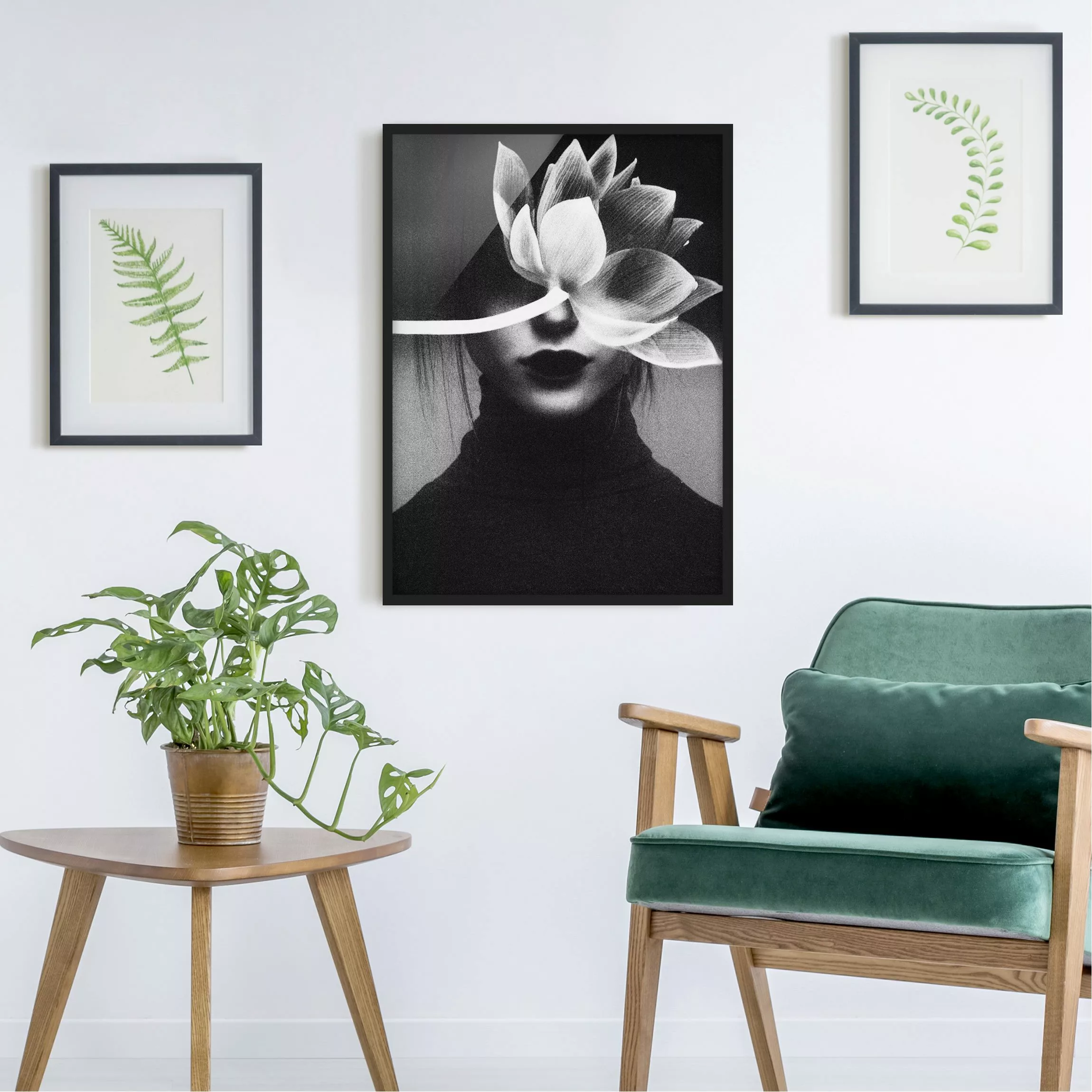 Bild mit Rahmen Fototexperiment Lotus günstig online kaufen