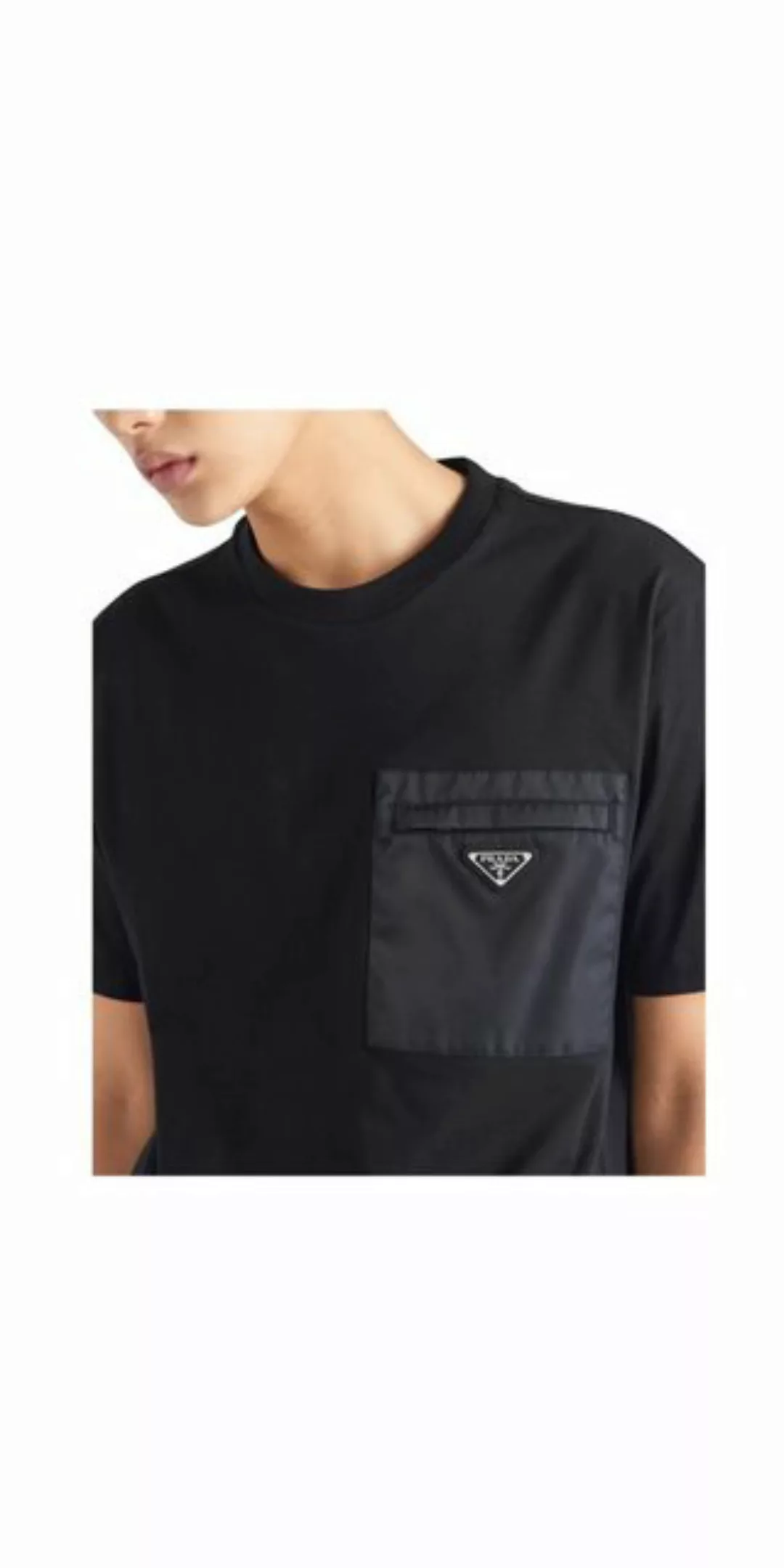 PRADA Print-Shirt Prada Black Re-Nylon and jersey T-shirt günstig online kaufen