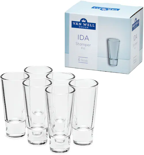 van Well Schnapsglas »Ida«, (Set, 6 tlg., 6 Stamper), spülmaschinengeeignet günstig online kaufen