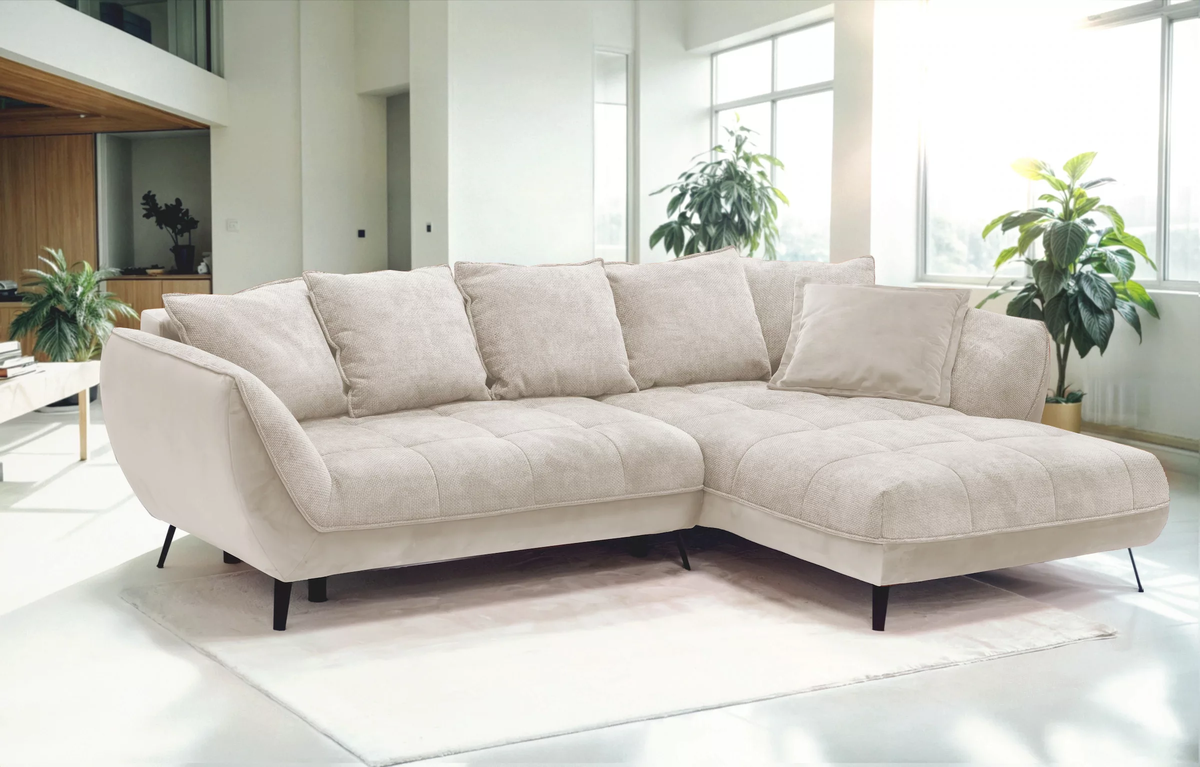 exxpo - sofa fashion Ecksofa "Midway mit einfacher Easy-Lift-Bettfunktion, günstig online kaufen