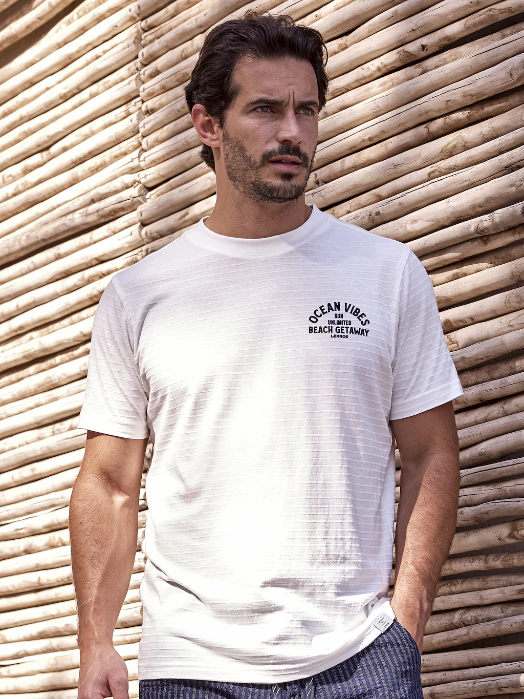 LERROS T-Shirt "LERROS Gestreiftes T-Shirt mit Front und Backprint" günstig online kaufen