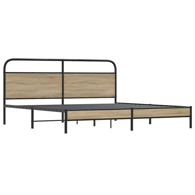 vidaXL Bett Metallbett ohne Matratze Räuchereiche 183x213 cm günstig online kaufen