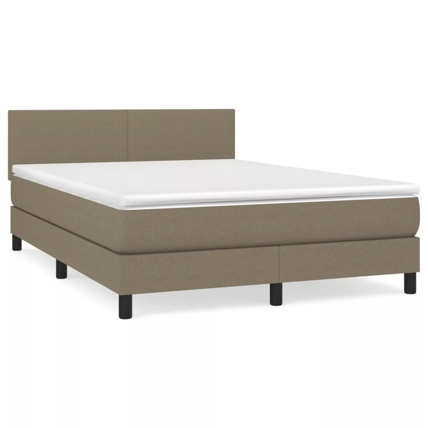 vidaXL Boxspringbett mit Matratze Taupe 140x200 cm Stoff1400116 günstig online kaufen