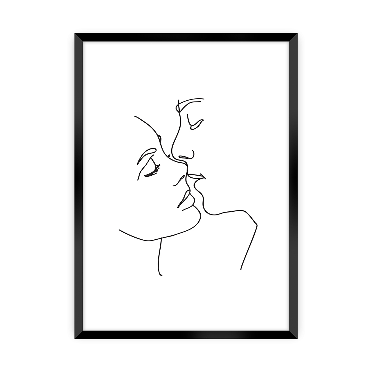 Poster Kiss Line, Rahmen wählen: Czarna günstig online kaufen