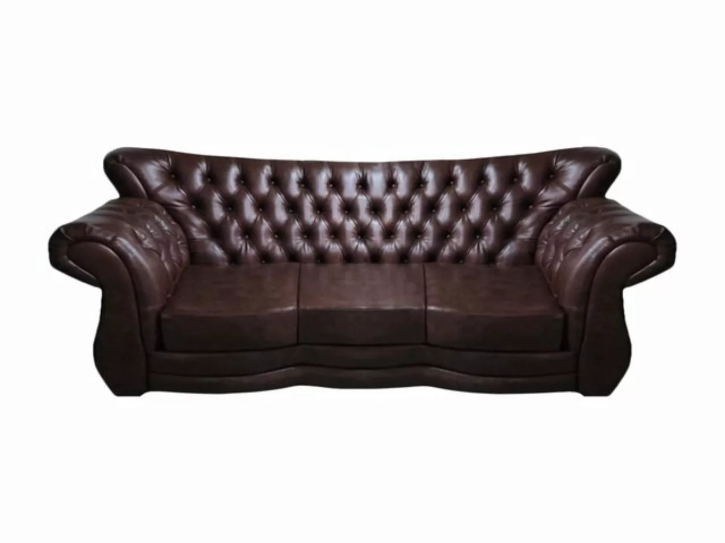 JVmoebel Chesterfield-Sofa Chesterfield Leder Sofa Couch Dreisitze Wohnzimm günstig online kaufen