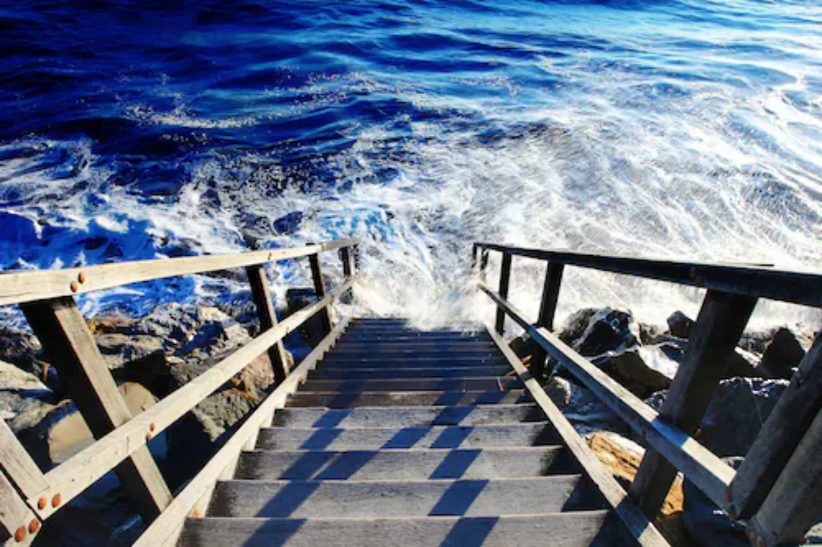 Papermoon Fototapete »Treppe ins Meer« günstig online kaufen