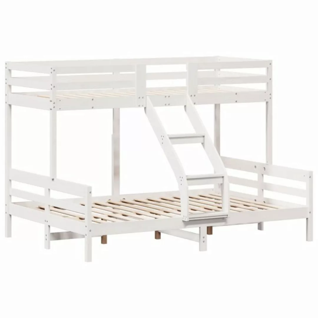 vidaXL Bett Etagenbett 90x200/140x200 cm Weiß Massivholz Kiefer günstig online kaufen