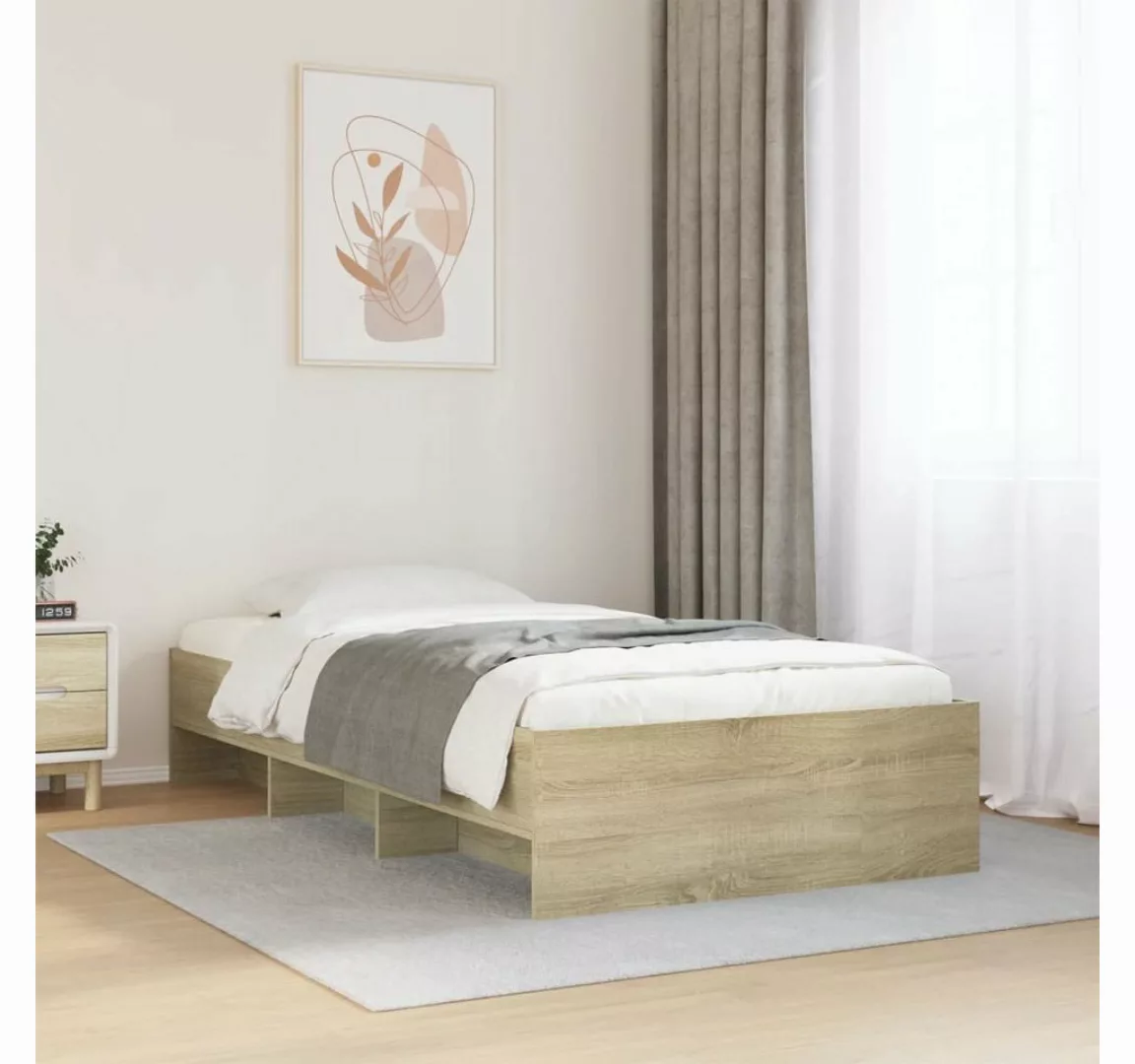 vidaXL Bett Bettgestell ohne Matratze Sonoma-Eiche 75x190 cm Holzwerkstoff günstig online kaufen