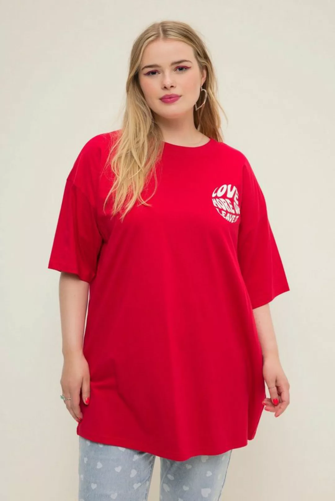 Studio Untold Rundhalsshirt Oversize-Shirt Writing-Prints Rundhals Halbarm günstig online kaufen