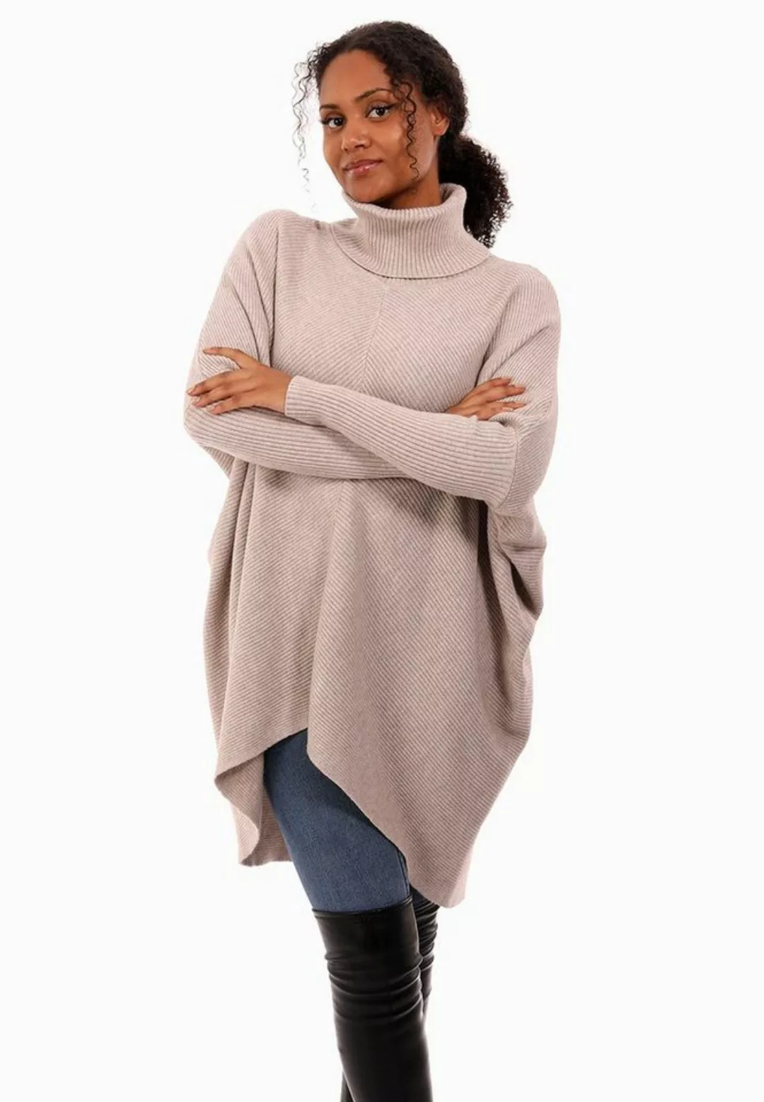 YC Fashion & Style Longpullover Strickpullover asymmetrisch Plus Size mit R günstig online kaufen