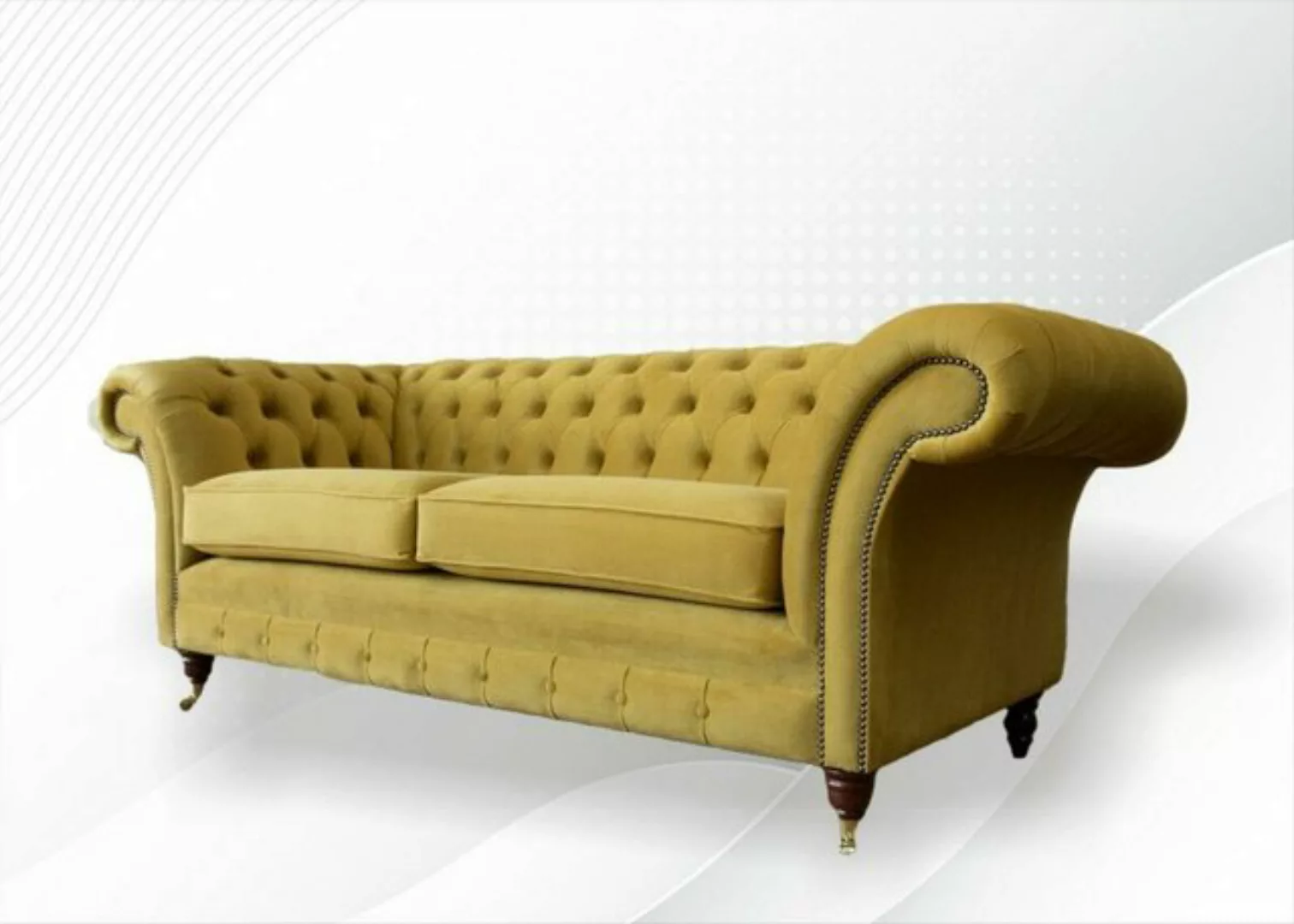 JVmoebel Chesterfield-Sofa Luxus grauer Chesterfield 3-er xxl Sofa Modernes günstig online kaufen
