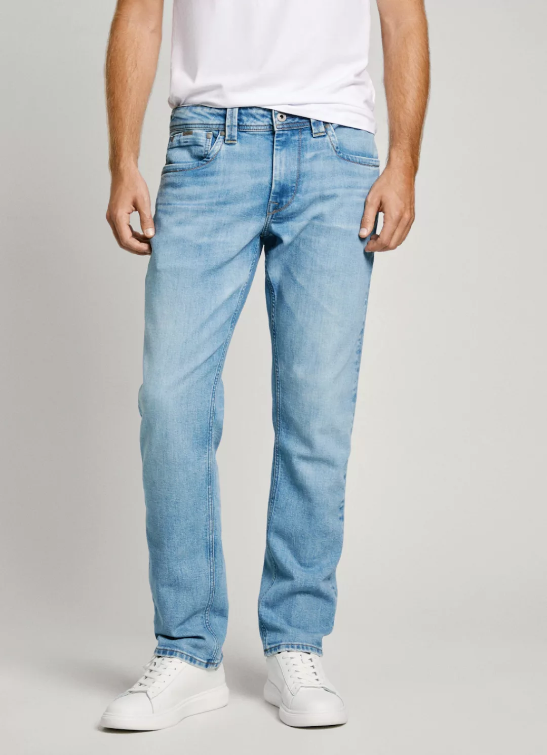 Pepe Jeans Herren Jeans Cash - Regular Fit - Blau - Light Used Wiser günstig online kaufen