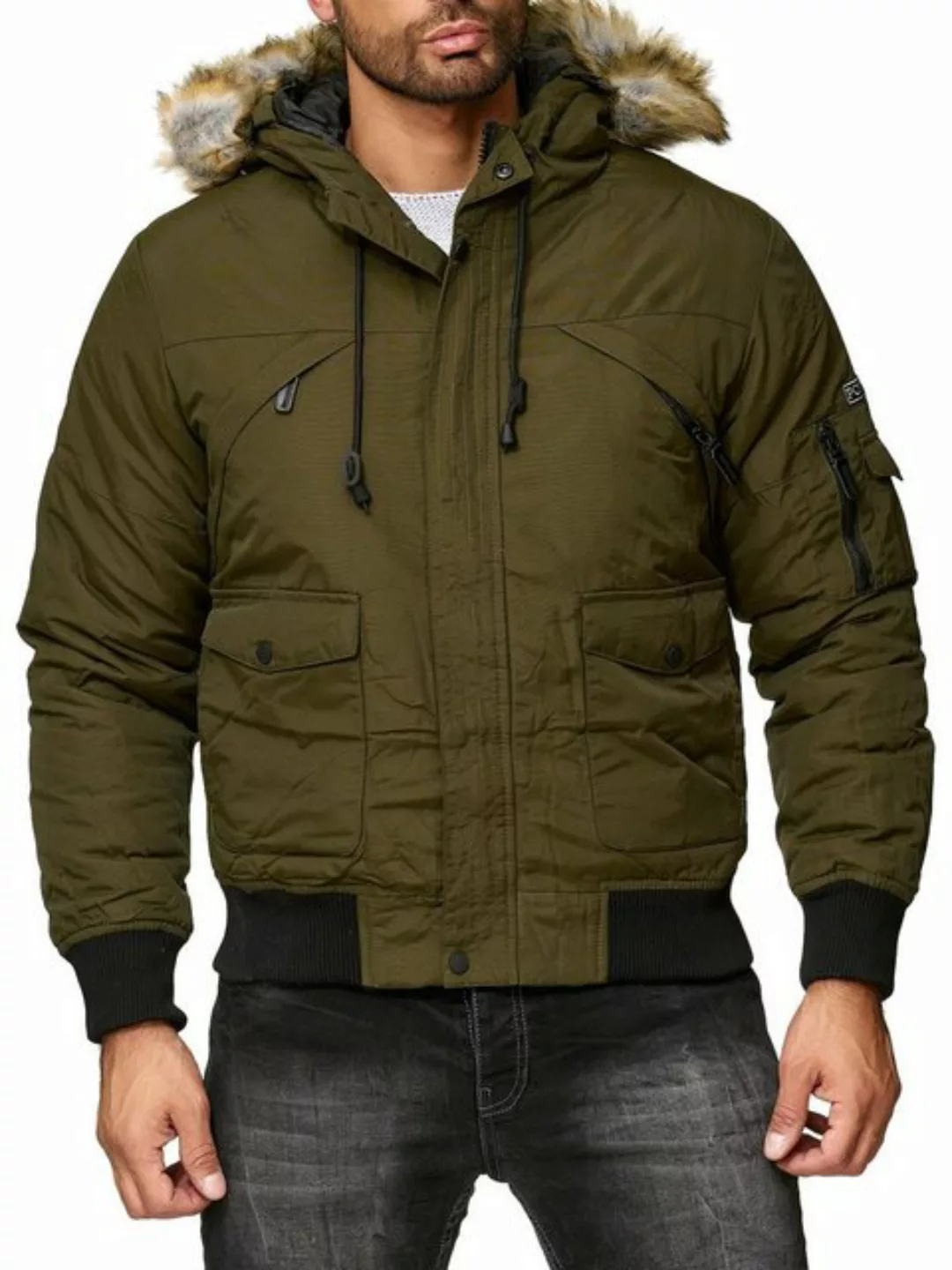 Reslad Winterjacke Herren Jacke Winter-Jacke warme Kapuzenjacke mit abnehmb günstig online kaufen