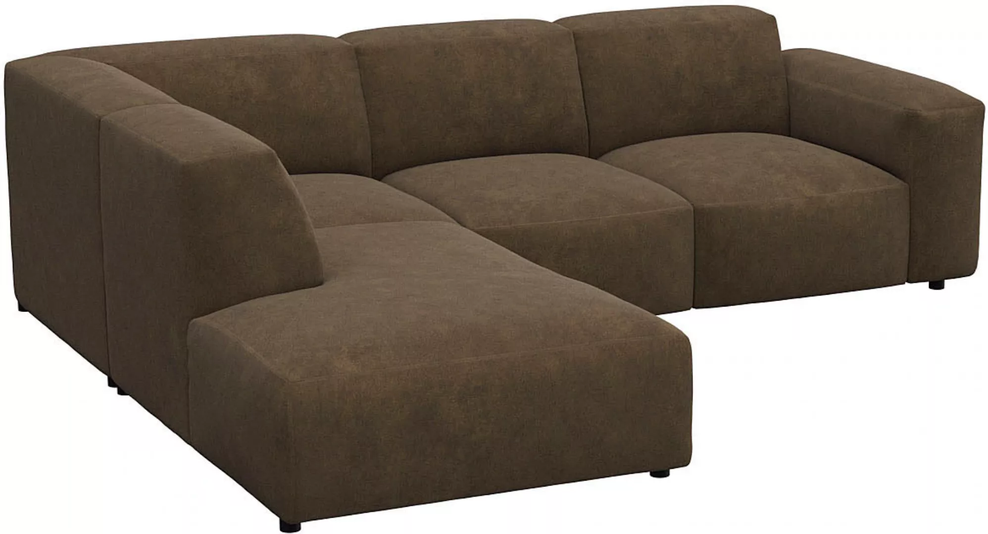 FLEXLUX Ecksofa »Lucera«, modern & anschmiegsam, Kaltschaum, Stahl-Wellenun günstig online kaufen