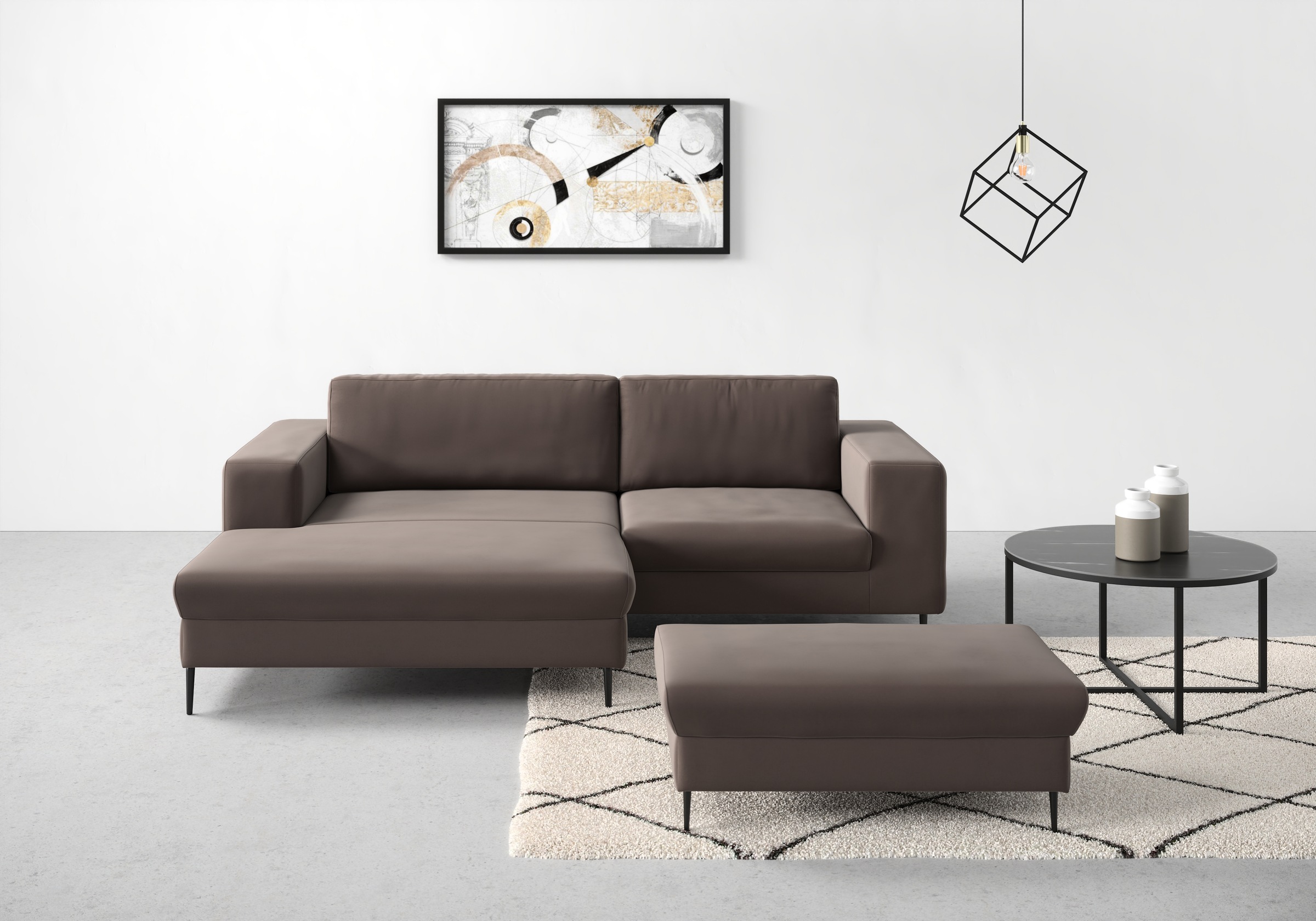 DOMO collection Ecksofa "Modica kompakt und elegant, Breite 244, L-Form", m günstig online kaufen
