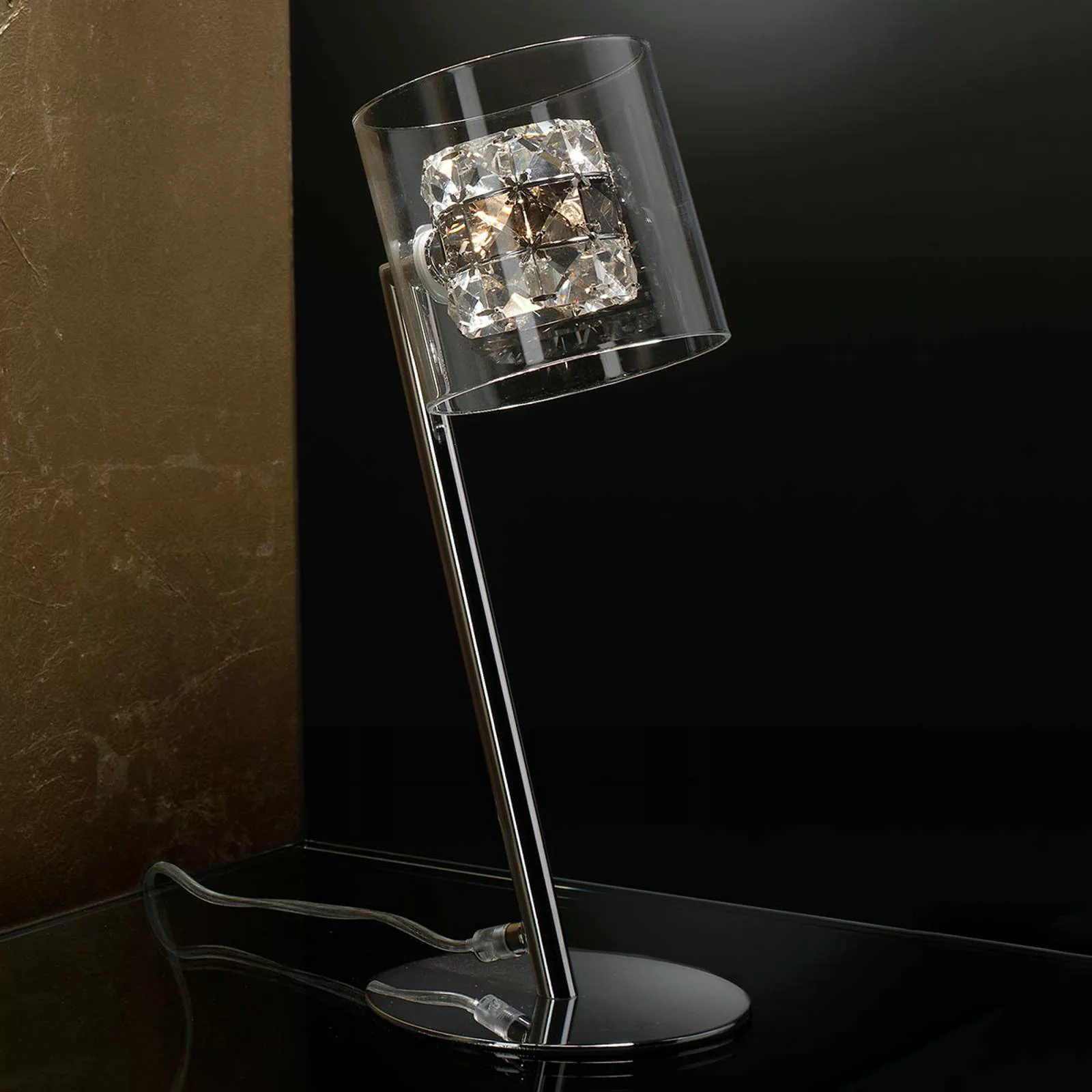 LED-Tischleuchte Flash mit Kristallringen günstig online kaufen
