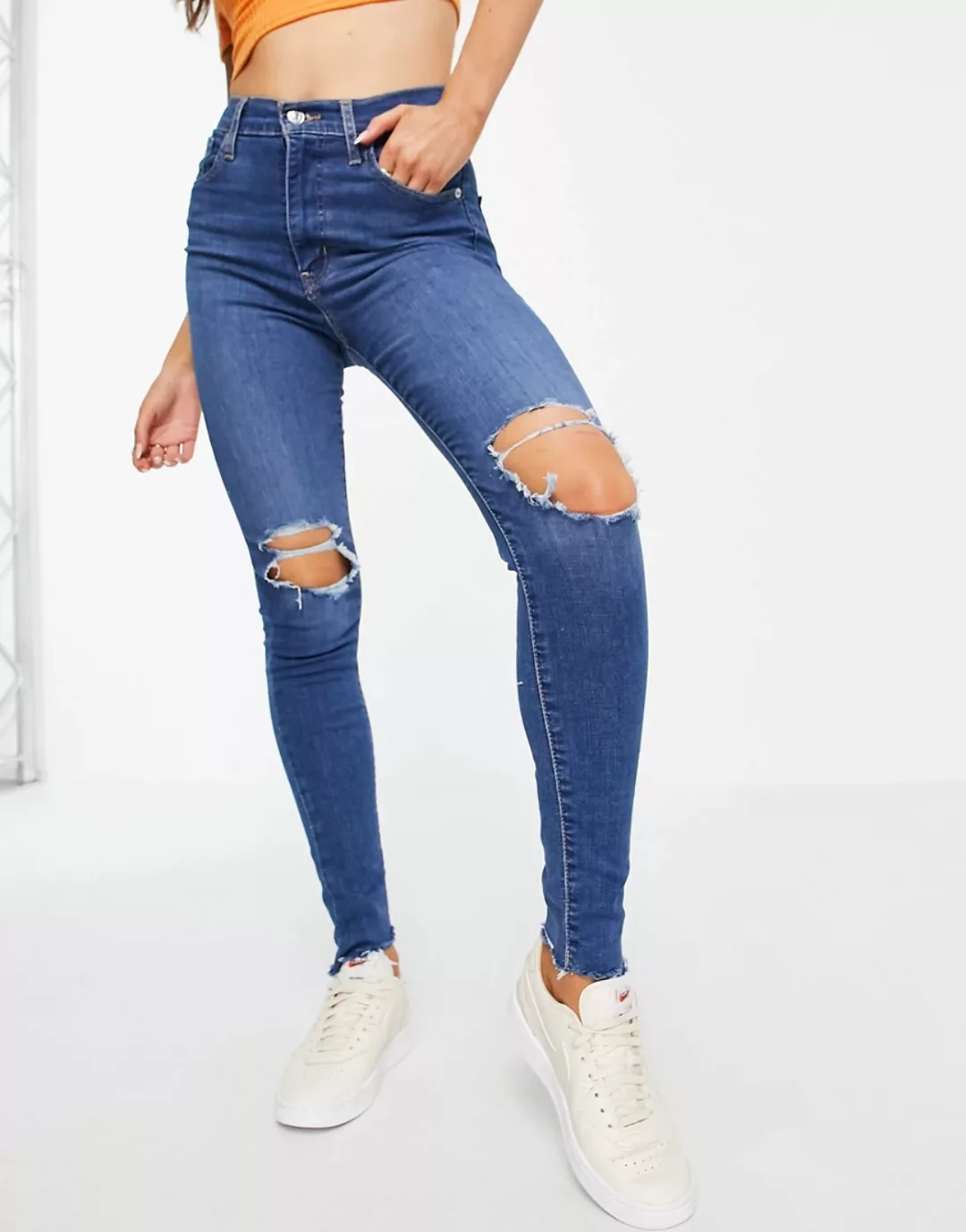 Levi's – Mile High – Superenge Jeans in mittelblauer Waschung günstig online kaufen