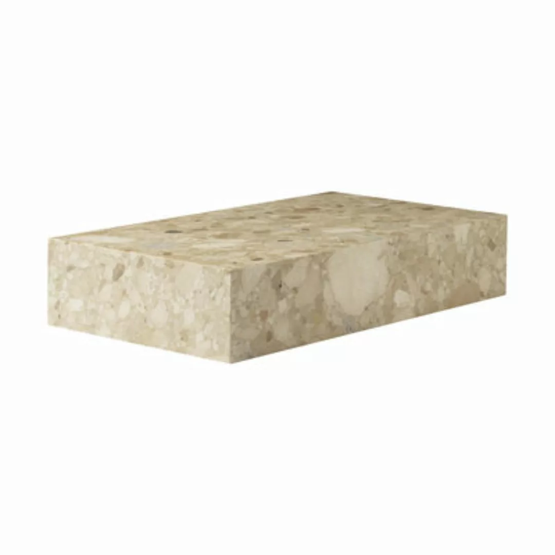 Couchtisch Plinth Grand stein beige / Stein - 137 x 76 cm x H 28 cm - Audo günstig online kaufen