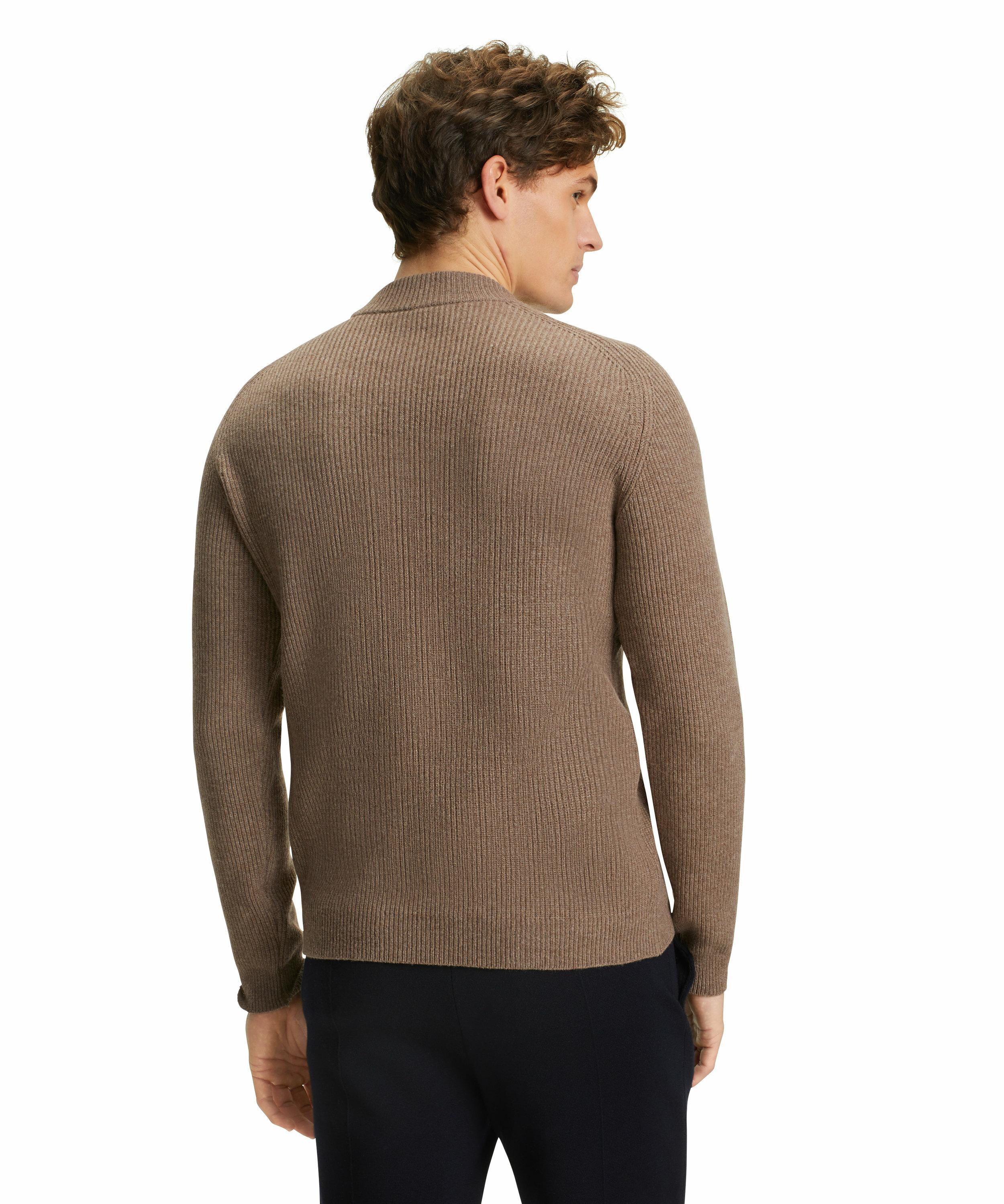 FALKE Herren Pullover Stehkragen, S, Braun, Rippe, Schurwolle, 60181-510402 günstig online kaufen