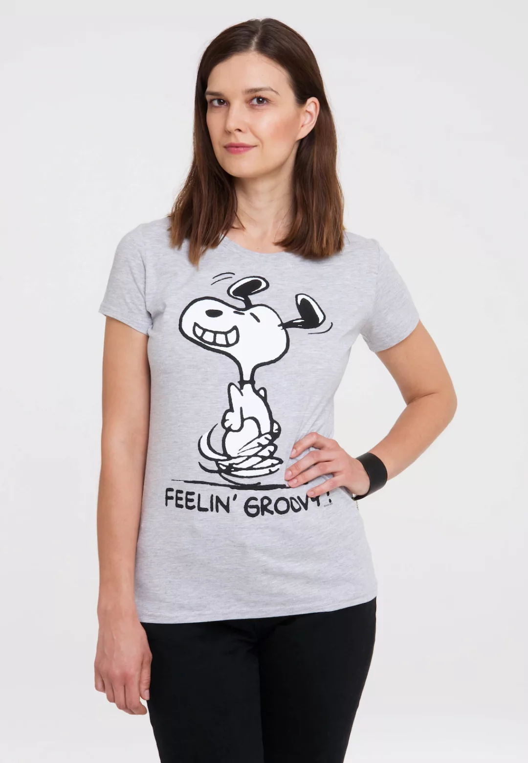 LOGOSHIRT T-Shirt "Snoopy – Feelin Groovy", mit lizenziertem Originaldesign günstig online kaufen