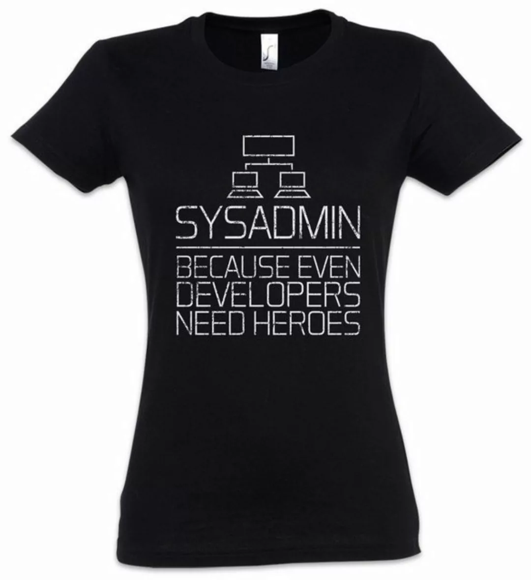 Urban Backwoods Print-Shirt Sysadmin Even Developers Need Heroes Damen T-Sh günstig online kaufen