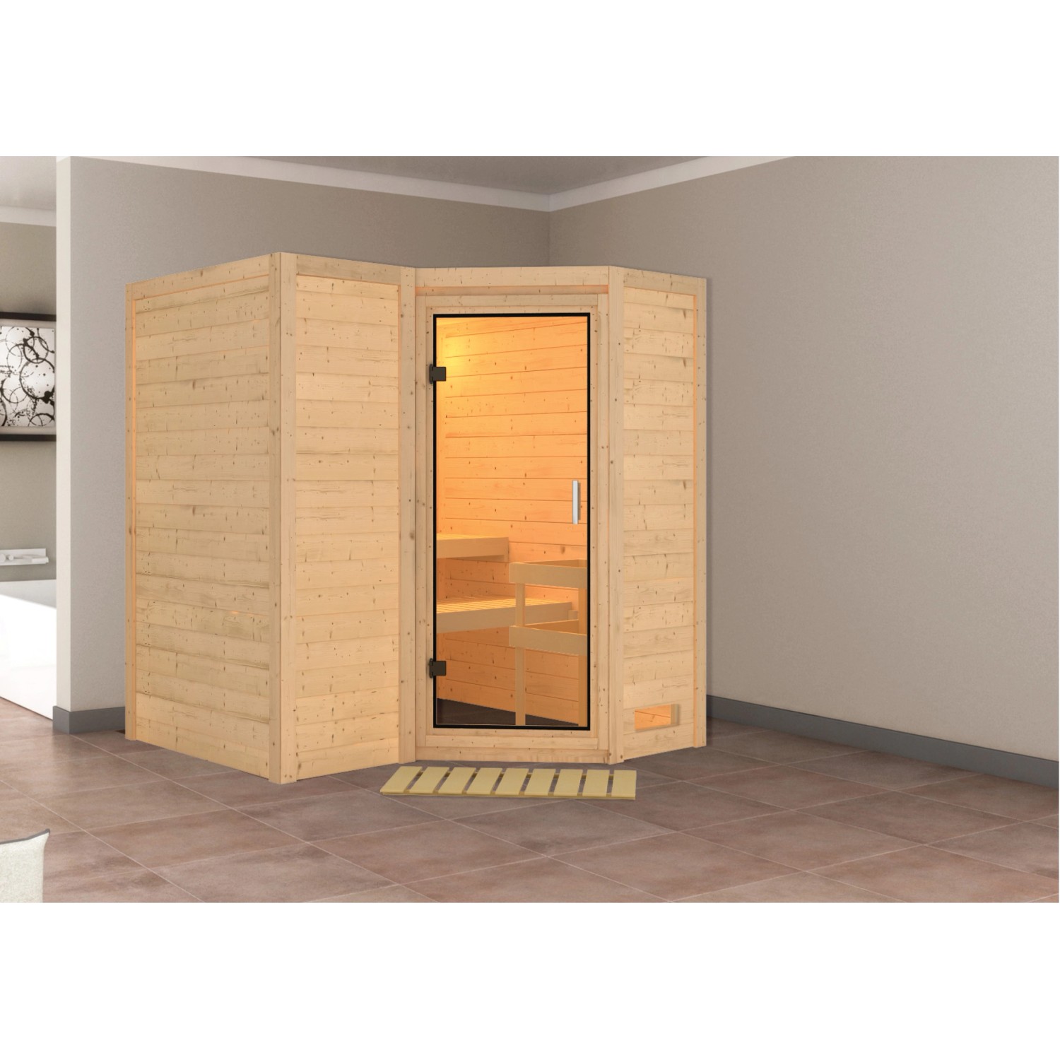 Woodfeeling Sauna Steena 1 mit Glastür günstig online kaufen