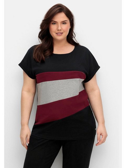 Sheego T-Shirt Große Größen in Colourblocking-Optik günstig online kaufen