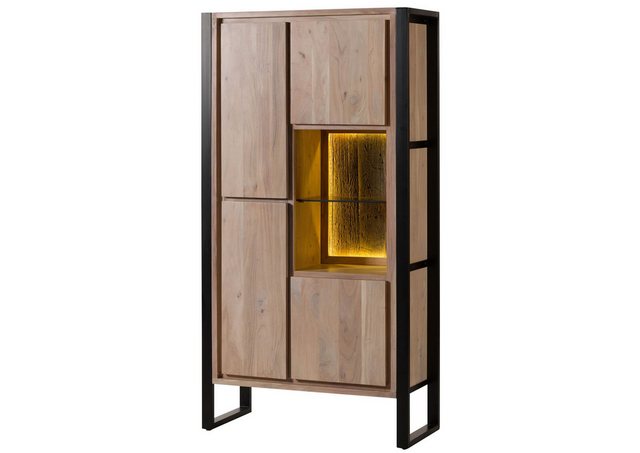 Massivmoebel24 Dreh-/Schwebetürenschrank (Akazie / Altholz 95x40x180 natur günstig online kaufen