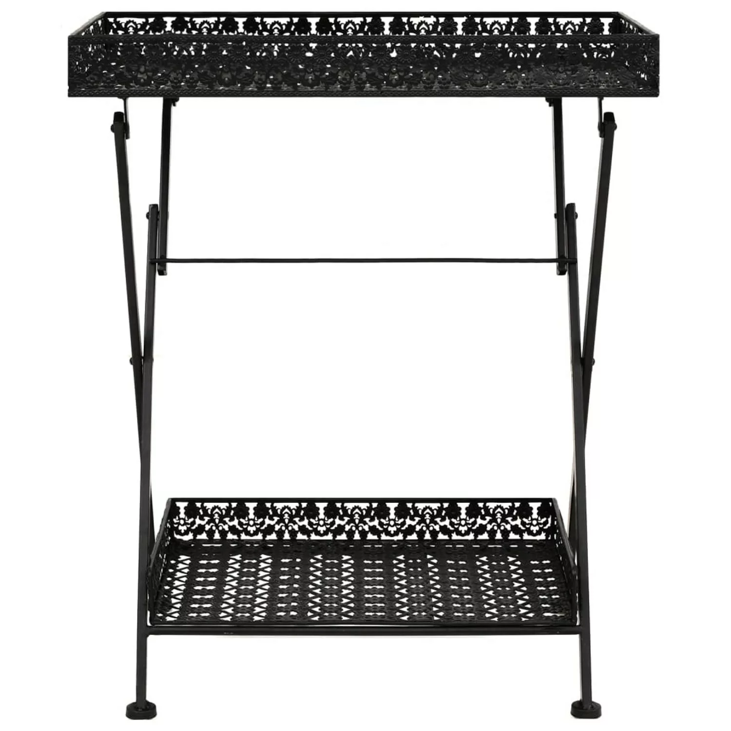 Beistelltisch Klappbar Vintage Metall 58 X 35 X 72 Cm Schwarz günstig online kaufen