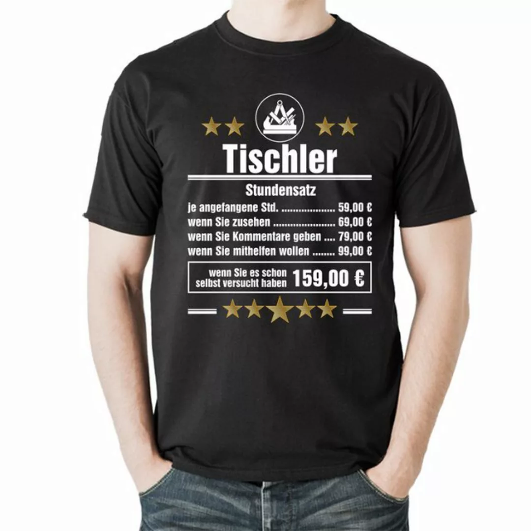 Lasernauten Print-Shirt T-Shirt Stundensatz Tischler Zunftwappen Shirt S - günstig online kaufen