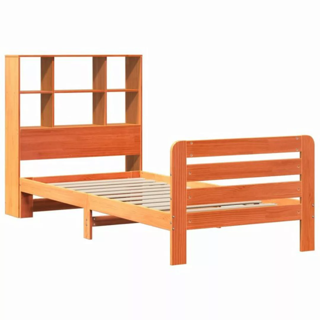 vidaXL Bett Massivholzbett ohne Matratze Wachsbraun 75x190 cm Kiefernholz günstig online kaufen